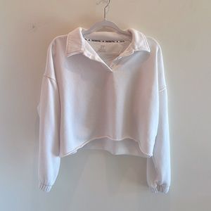 Aerie white cropped sweatshirt